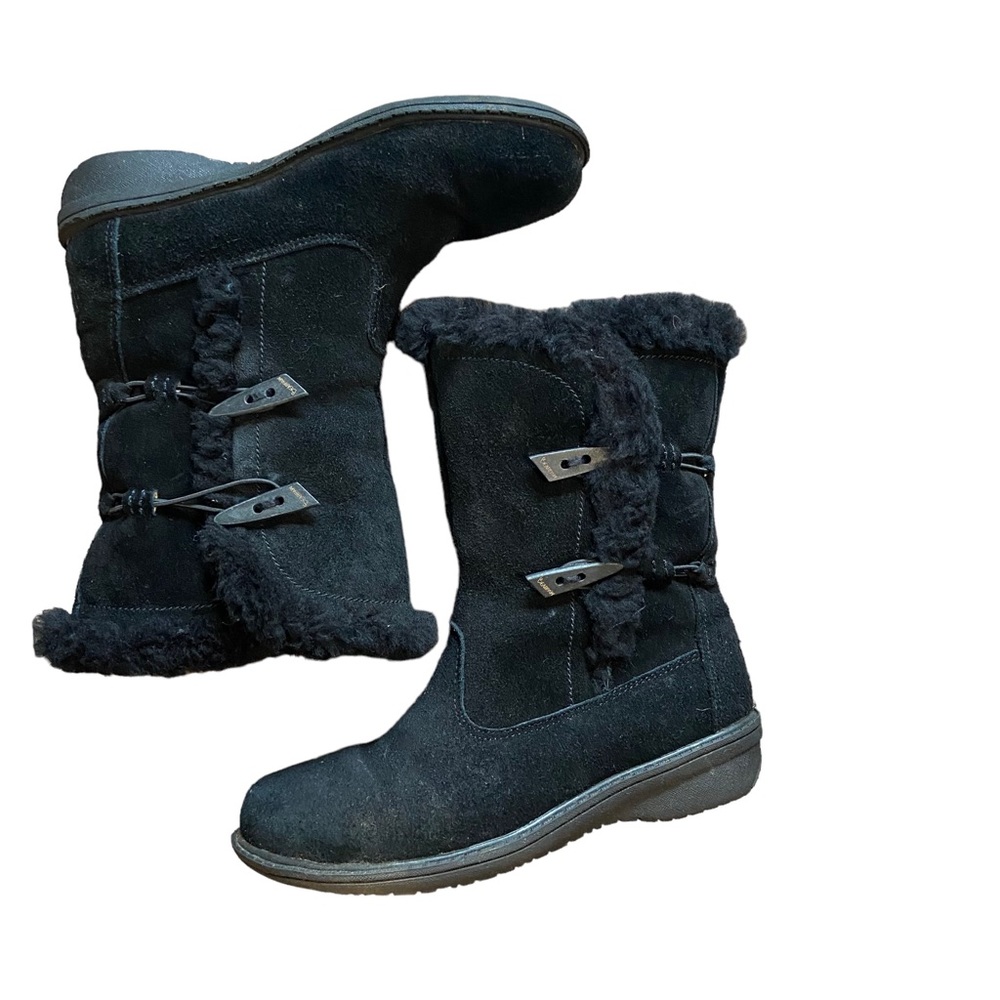 BearPaw Suede and Sheepskin Mid Calf Winter Boots Size 7 - Picture 2 of 13